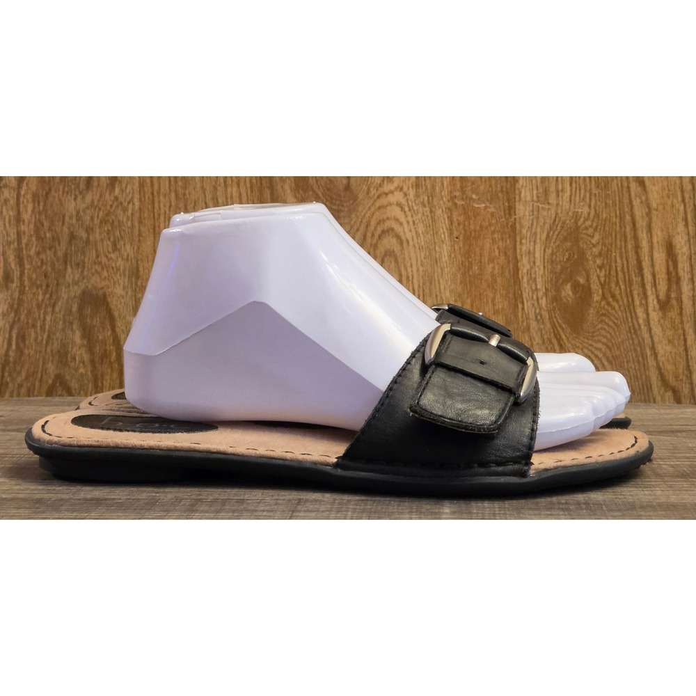 B.o.c. Born Concept Leather Slide Sandals Womens Size 8 Black